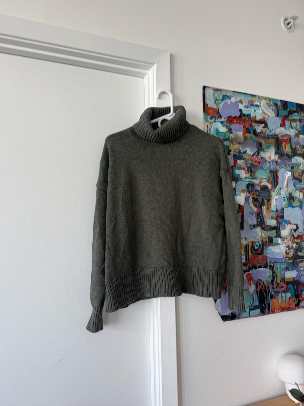 GAP Olive Green Ribbed Turtleneck Sweater